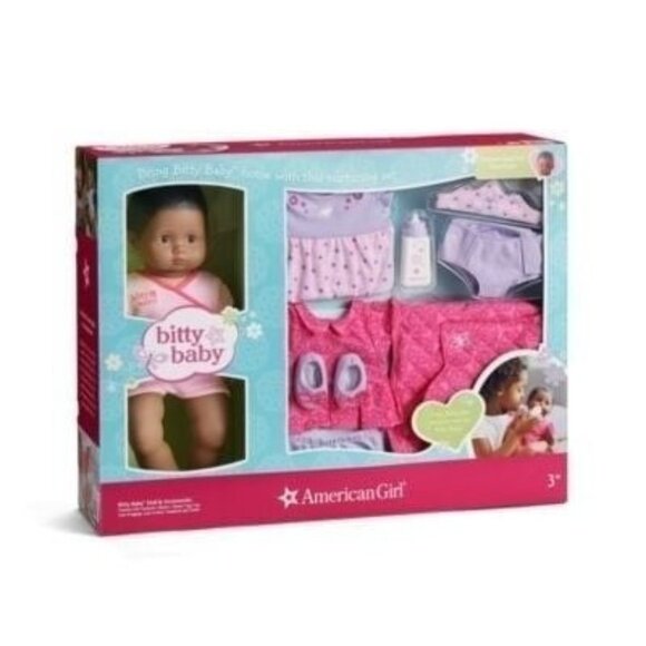 NEW American Girl Bitty Baby dark toned 15" doll with dark hair and brown eyes - Picture 2 of 7